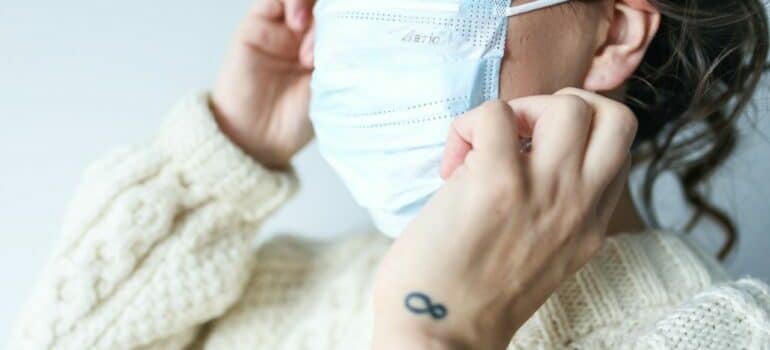 person wearing a mask