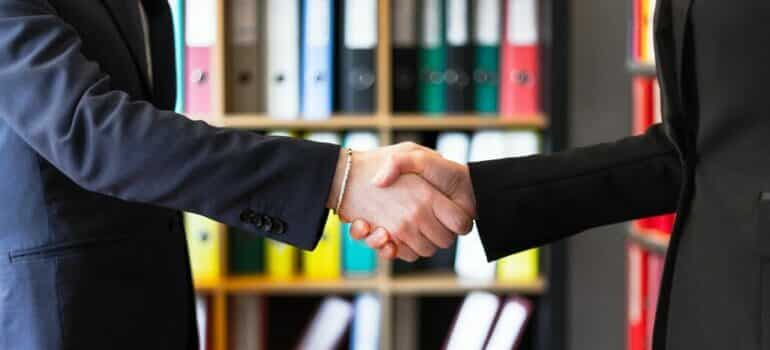 Two people shaking hands