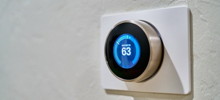 a climate control on the wall