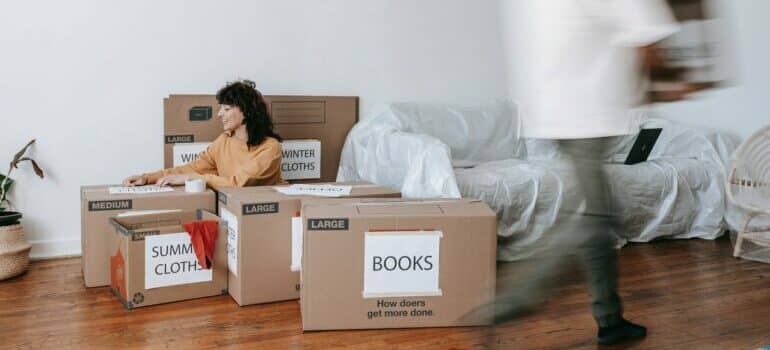 Packing boxes for a small storage size