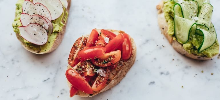 Three sandwiches on the table