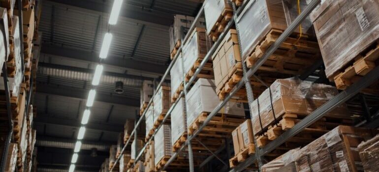 a secure storage unit with shelves