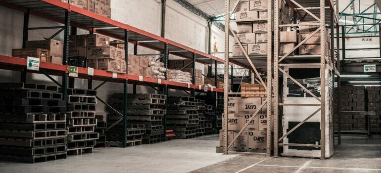 closed secure storage unit filled with items