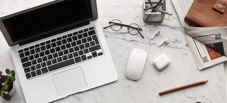 electronics on a table
