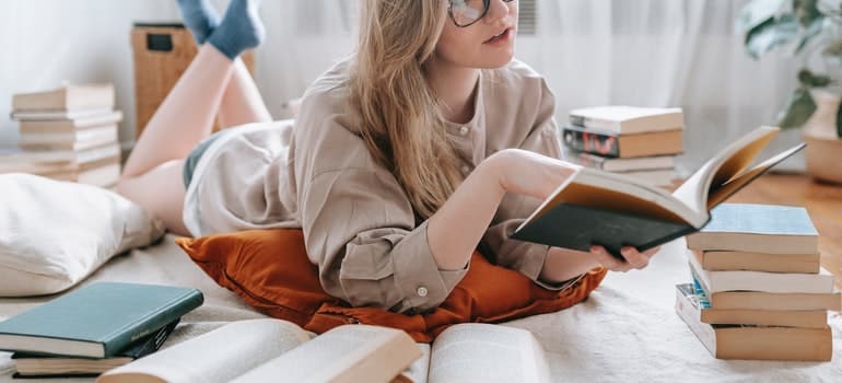 person reading a book