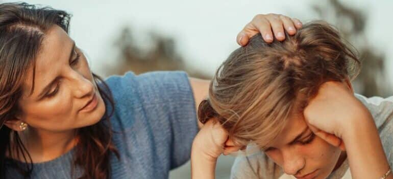 Mother helping a teenager through a difficult time