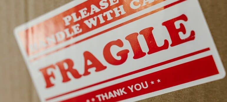 Label on the cardboard box