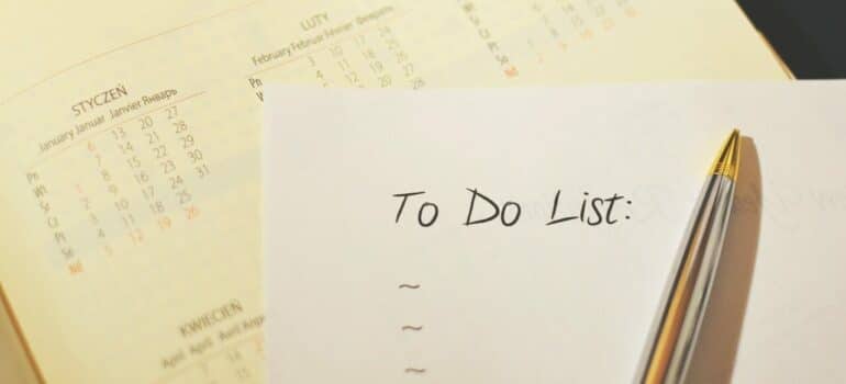 a to do list on top of a calendar