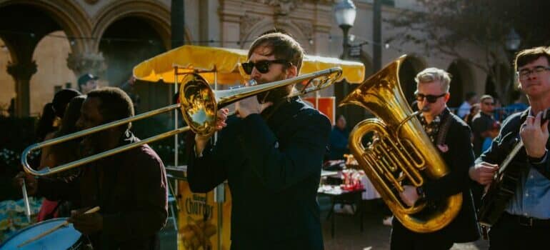 musicians at a parade