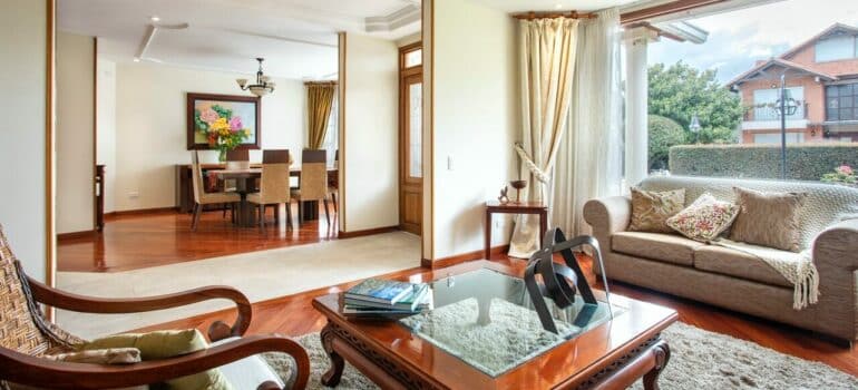 a picture of an interior of a home with potential places to hide a safe inside it