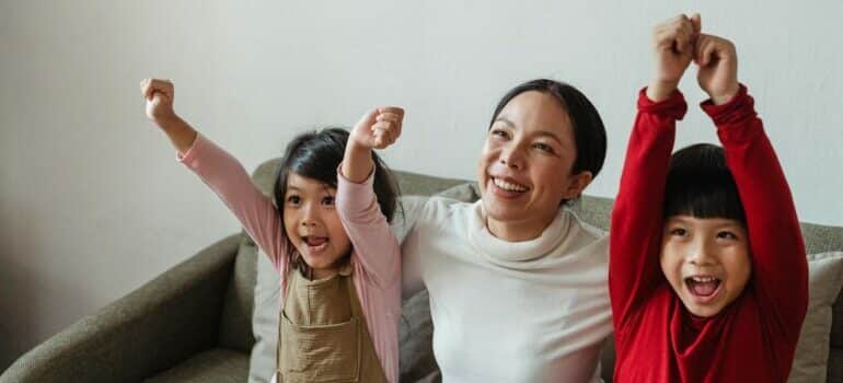 family happy with their pick up and delivery storage solution