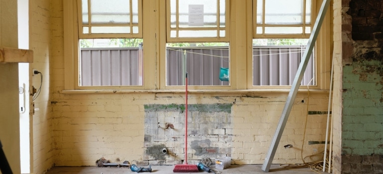 Old wall ready for home improvements to make before moving