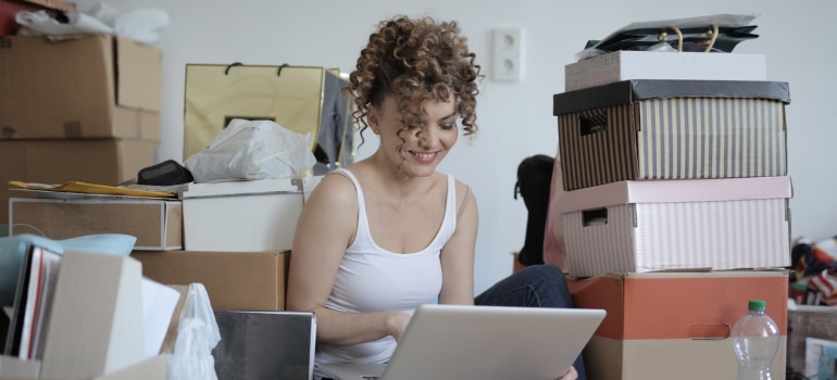 a girl learning about closet organization ideas and storage tips
