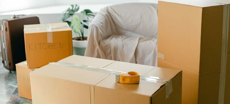 boxes packing for summer break