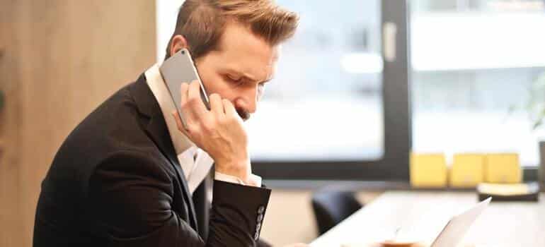 A person on the phone