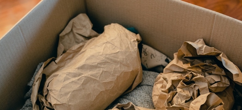 A box with wrapped objects