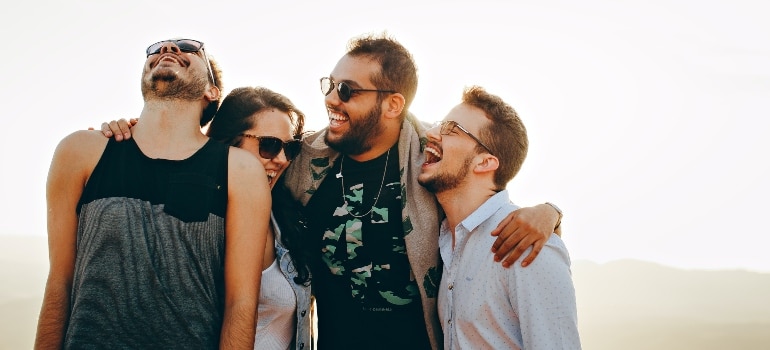 a group of happy friends