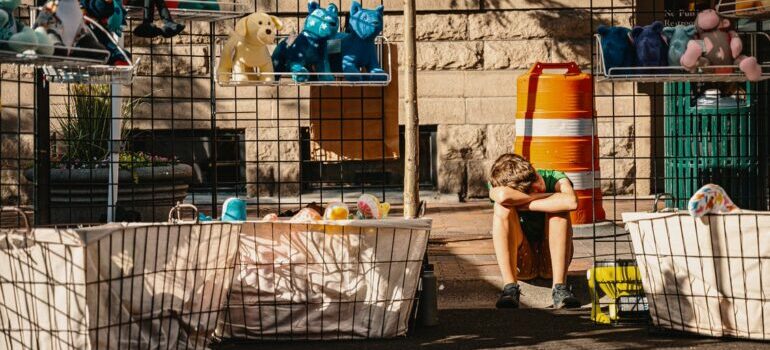 a garage sale before decorating your Austin apartment