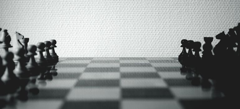 Black and white chessboard like North Austin vs South Austin