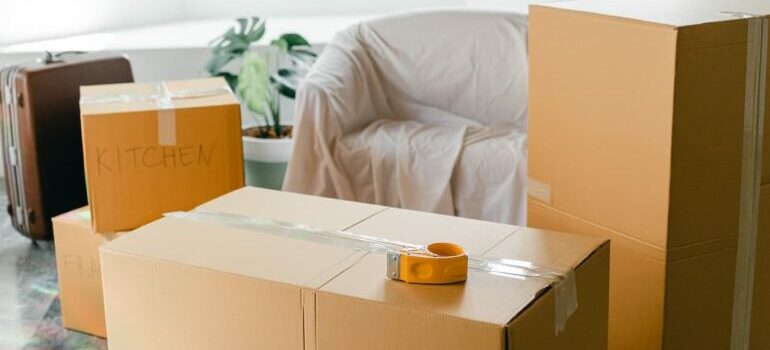 Moving boxes in a room