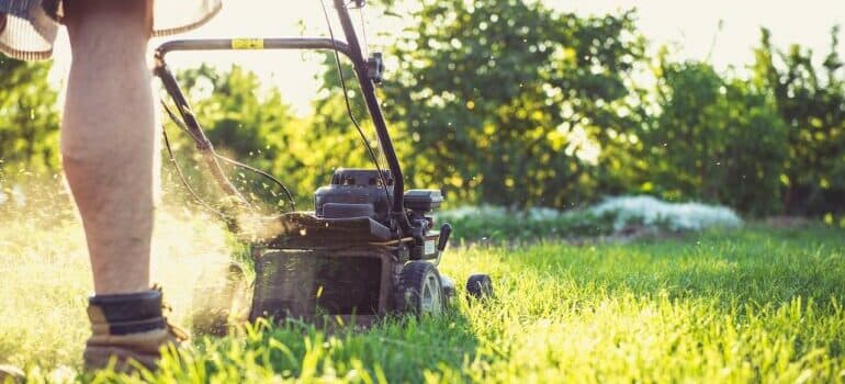 Man mowing the grass 