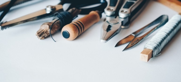 craft tools on the table