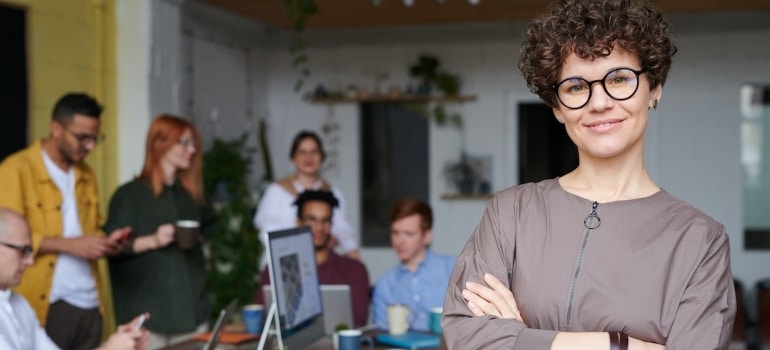 Young professionals posing for a photo