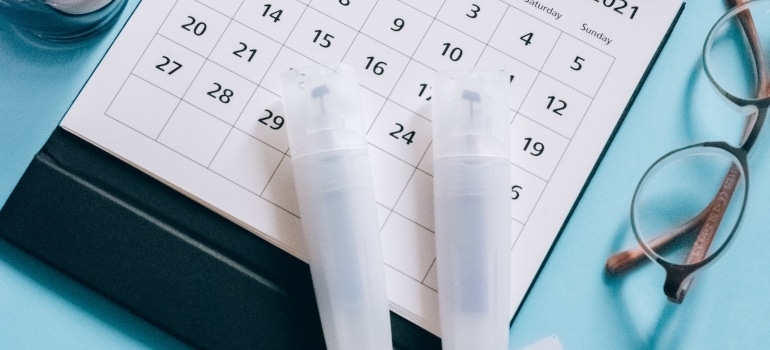 A calendar you can use to schedule your move before moving in Austin around holidays