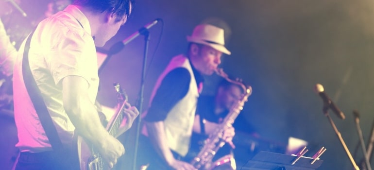 Jazz players on the stage