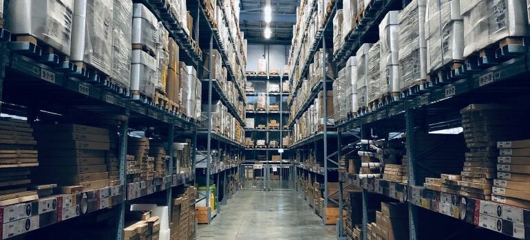 Shelves in a storage space