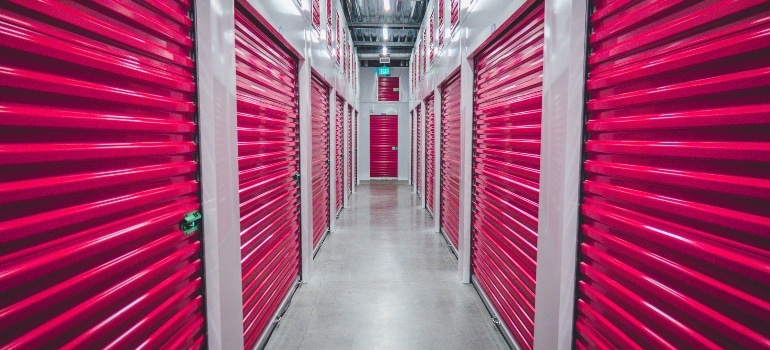 Red storage units
