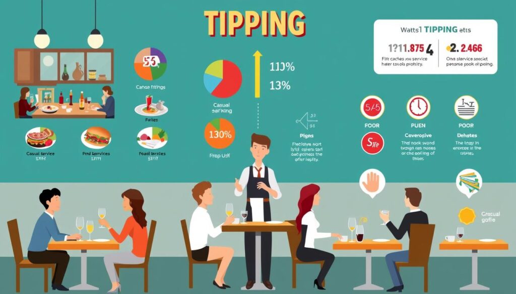 Tipping guidelines related to restaurant service Tipping guidelines related to restaurant service