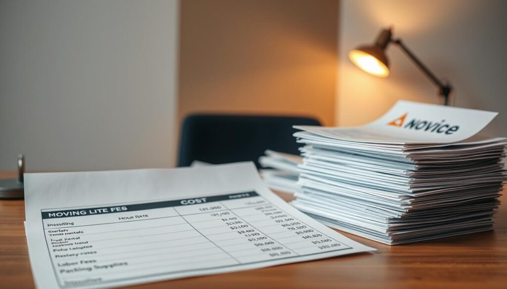 cost breakdown for moving services