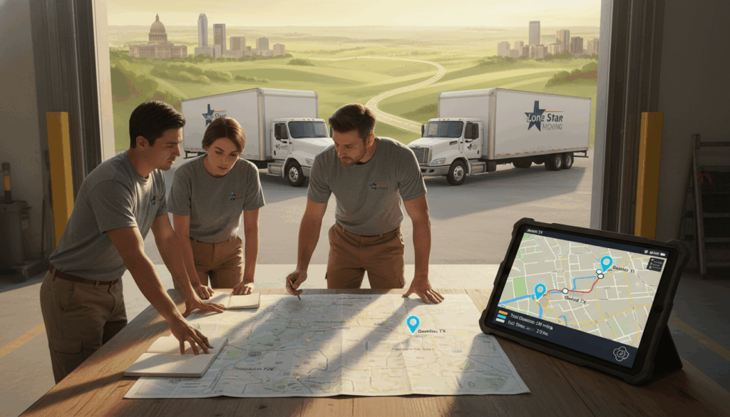 Austin to Garland movers route planning