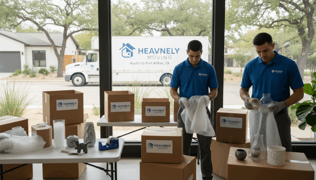 professional packing services Austin to Port Arthur TX